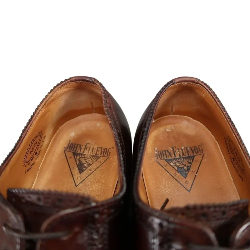 John Fluevog Shoes Mens 8 Oxford Classic Lace Up Brogue Brandenburg Angel Banker